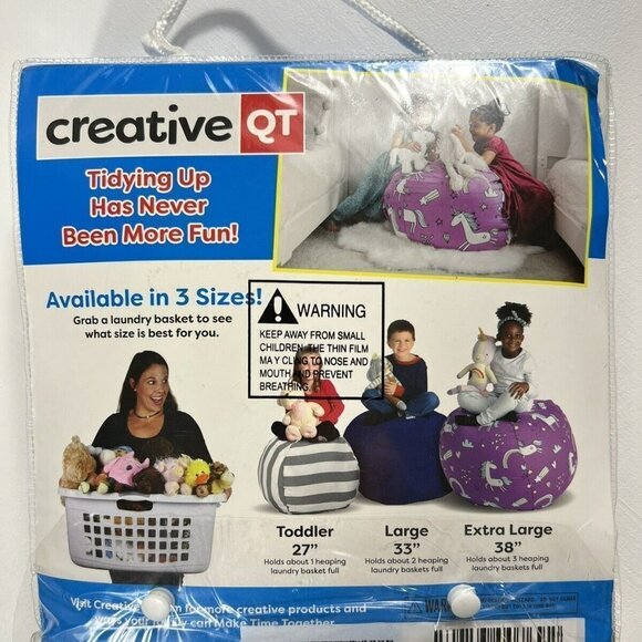 CREATIVE QT X large canvas soft toy storage BAG sack STUFF N' SIT SACK seat - Picture 9 of 9